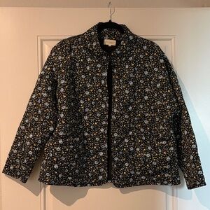 MELLODAY Quilted Black Floral Jacket